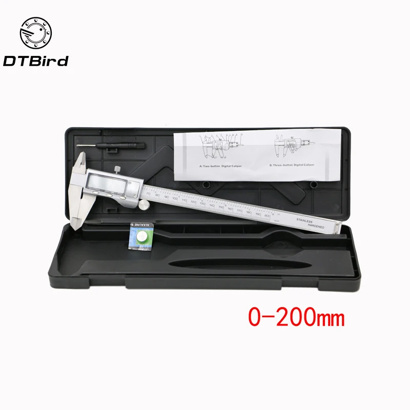 

8" 200mm Digital Caliper Stainless Steel Digital LCD Caliper Vernier Caliper Shipping With Retail Box