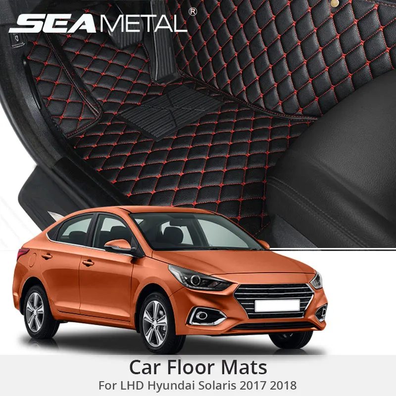 Для LHD Hyundai Solaris 2018 2017 автомобильные коврики на заказ для салона автомобиля