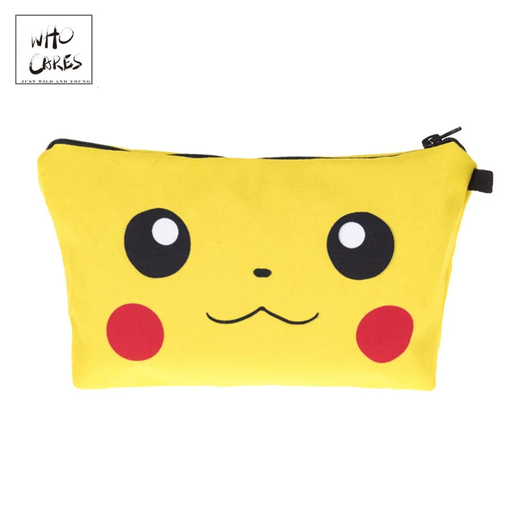 

Who Cares Pikachu 3D Printing Fashion Cosmetic Organizer Bag Makeup Bags Ladies Pouch Women Cosmetic Bag