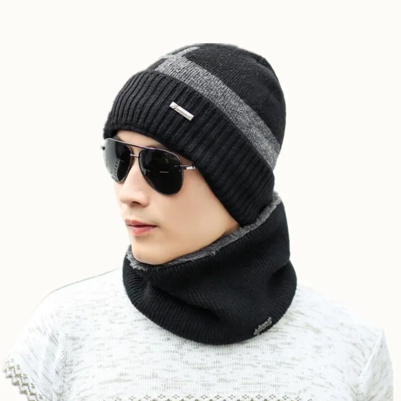 

Neck warmer winter hat mask cap Balaclava scarf cap Winter wool Hats For men knitted hat womena Beanie Knit Hat Skullies Beanies