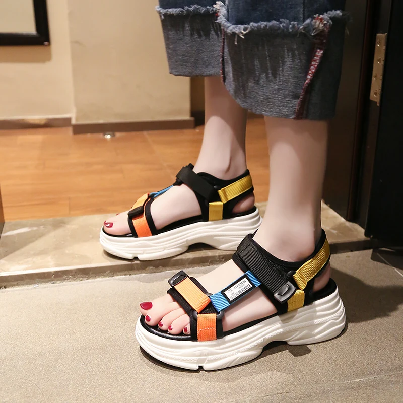 Multi Color Ankle Strap Open Toe Platform Fashion Sandals Cape Robbin J.V 