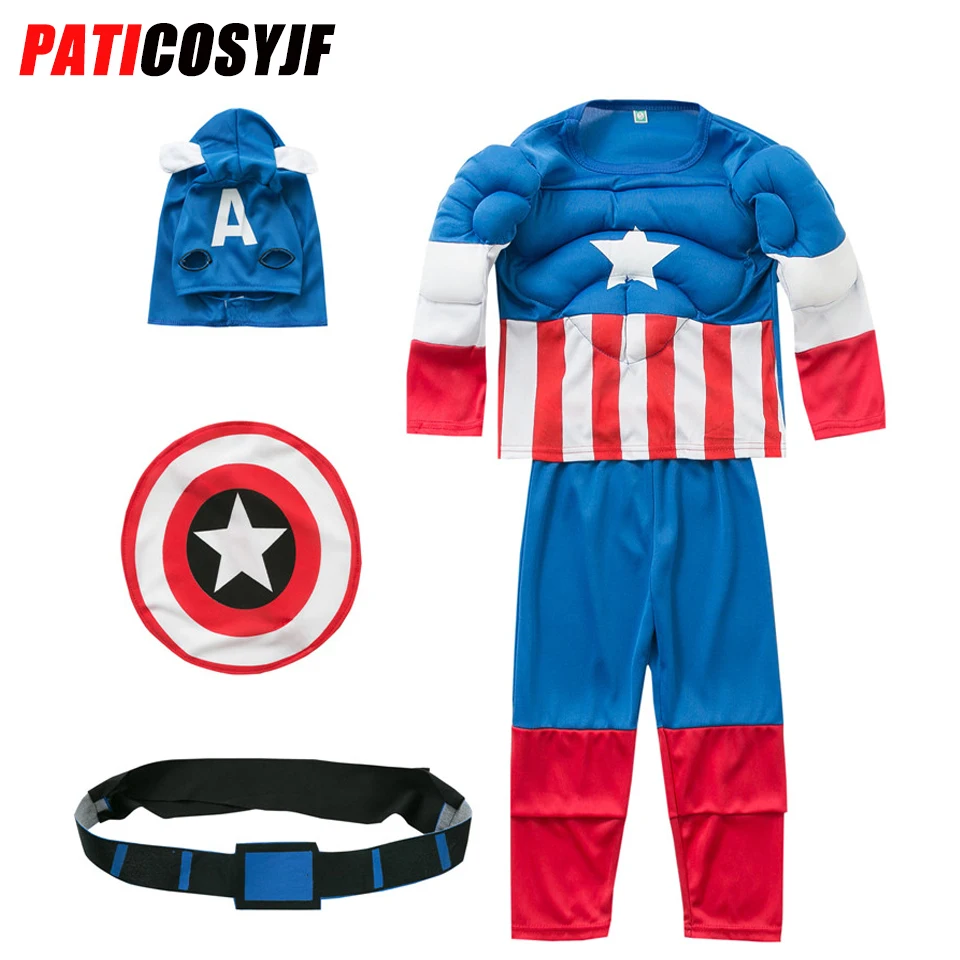 

Marvel Cosplay Superhero Superman Kids Iron Man Costume Avengers Party Halloween Dress Up Captain America Costume for Boys