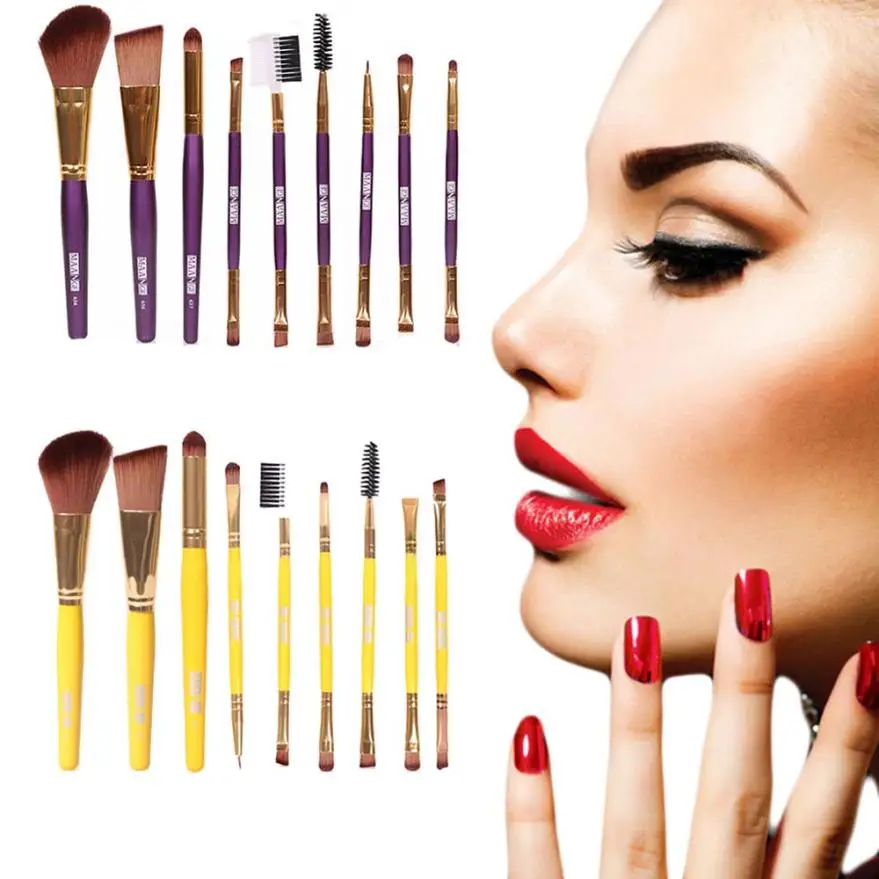 

MAANGE 9pcs Pro Makeup Cosmetic Brushes Eyeshadow Eye Shadow Foundation Blending Brush High Quality Nylon Fiber Anne