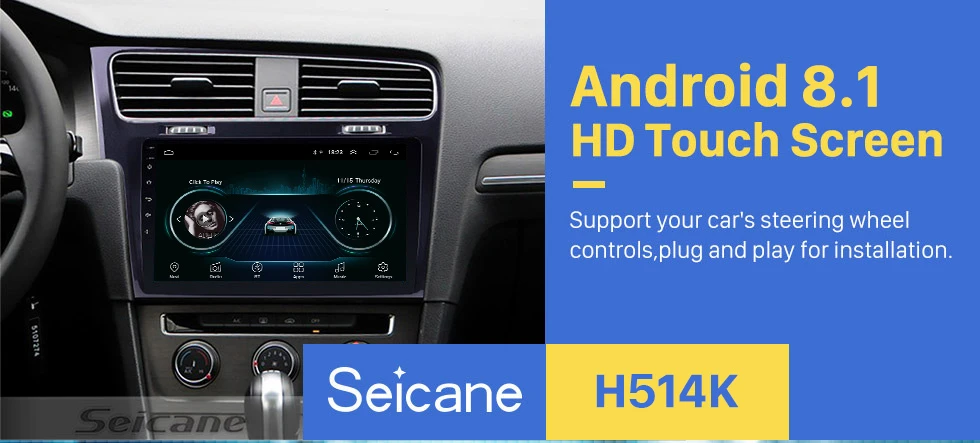 Best Seicane 10.1 inch Android 8.1 2Din Car Radio GPS Navi Stereo Multimedia Player For VW Volkswagen Golf 7 2013 2014 2015 WIFI 0