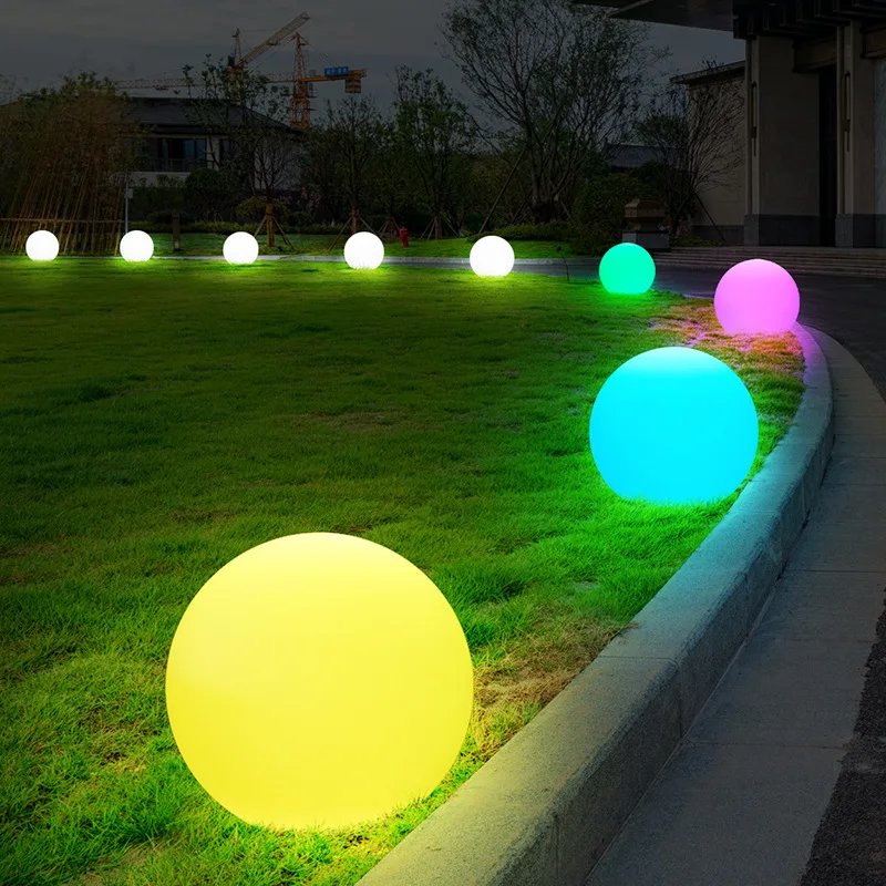 Солнечная энергия D30CM RGB LED шар светочувствительный переключатель открытый сад