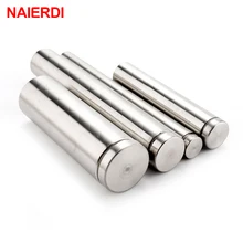NAIERDI-sujetadores de vidrio de 12mm de diámetro, soportes acrílicos de acero inoxidable para anuncios, clavos, cartelera, tornillos de fijación, Hardware