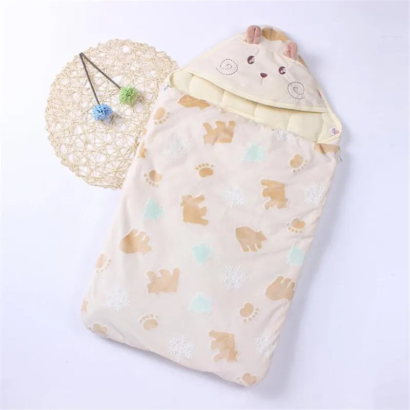 Детское осенне-зимнее одеяло, теплый спальный мешок для новорожденных, спальный мешок двойного назначения, мягкое муслиновое детское одеяло из хлопка - Цвет: Cloro-2