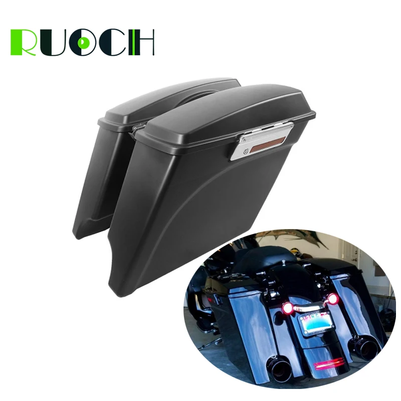 RUOCH Motorcycle Bags Extended Saddlebags for Harley Touring Road King Road Glide Electra Street Glide FLHT 1993-2013 1998 2002  (1)