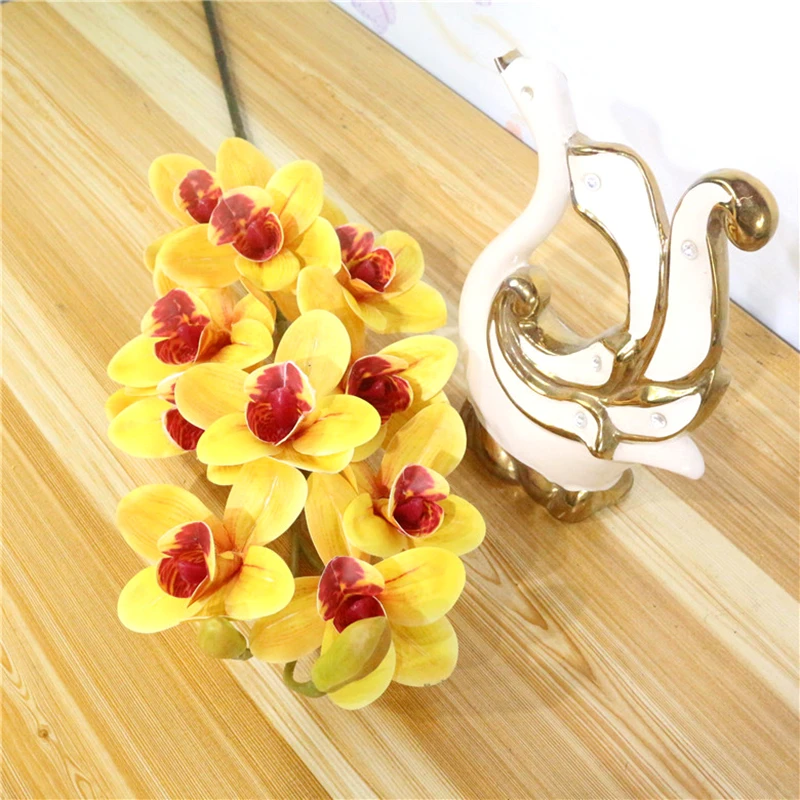 JAROWN 10 глава 3D латекс искусственный букет орхидеи Настоящее сенсорный Cymbidium Свадебный декор искусственное домашнее растение украшения фаленопсис