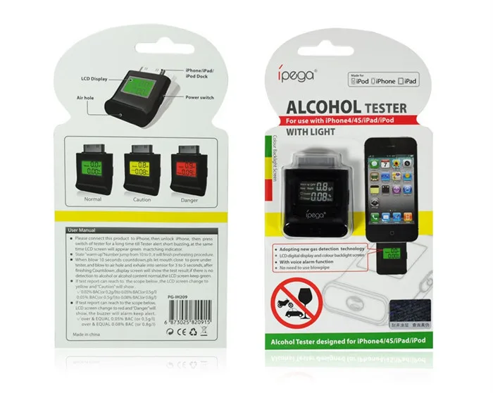 New 2014 Parking Sensor Alcohol Tester Backlight for iPhone 4 Breathalyzer Car Detector Retail Package Free Shipping JJCSY | Автомобили и