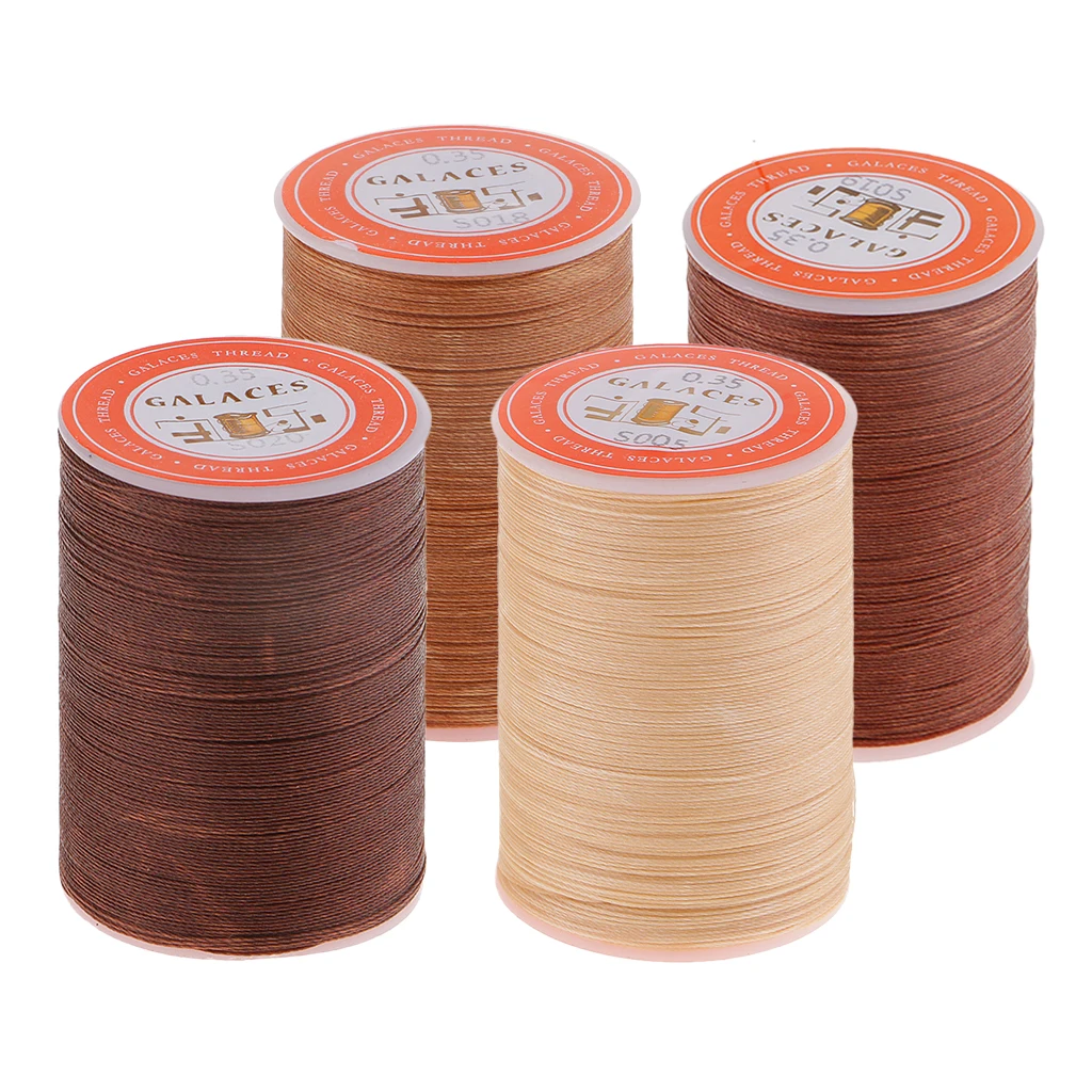 

4 Rolls 300 m 0.35 mm Durable Round Waxed Thread Wax String Leather Sewing Stitching Jewelry Craft