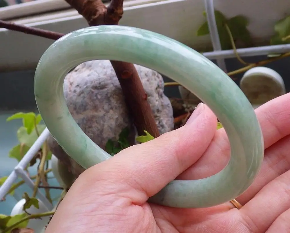 

Certified Green 100% Natural A stone stoneite Bangle Bracelet 59mm 112162