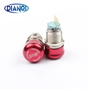 

19mm Metal aluminum Emergency stop switch Push Button Switch latching 1NO 1NC Car press button 3pin terminal 19JT(STOP)/L.S.KB