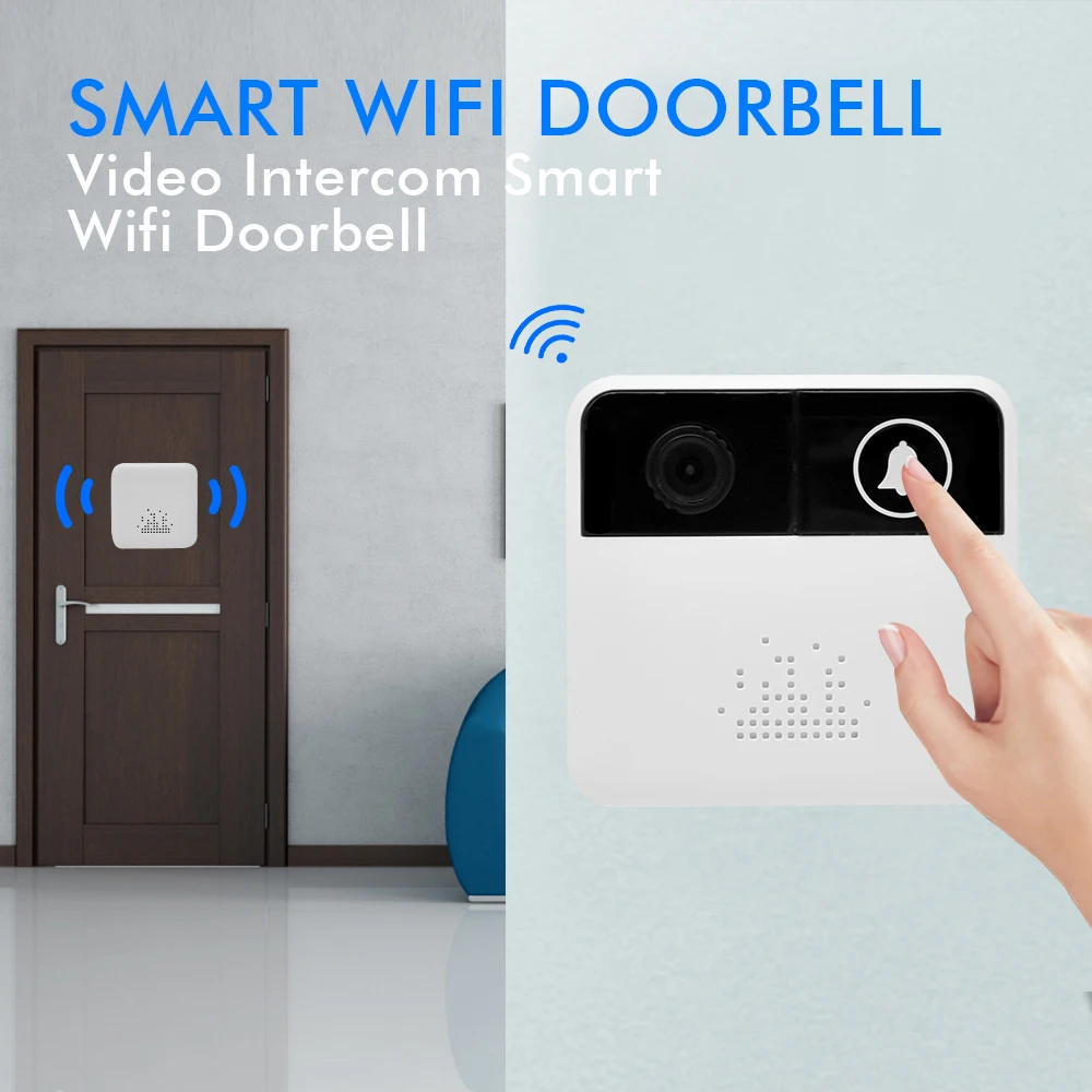 Wistino HD 720P WiFi Doorbell Camera Wireless Video Camera Night Vision Two-Way Audio Intercom Recorder Door Bell APP Remote Control  (2)