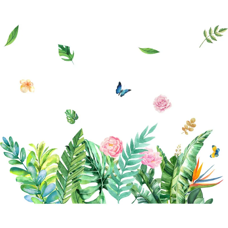 

High quality Colorful Spring Flower wall stickers TV Background Sofa decoration leaf Flowers wall decal 3d Garden Wedding Decor
