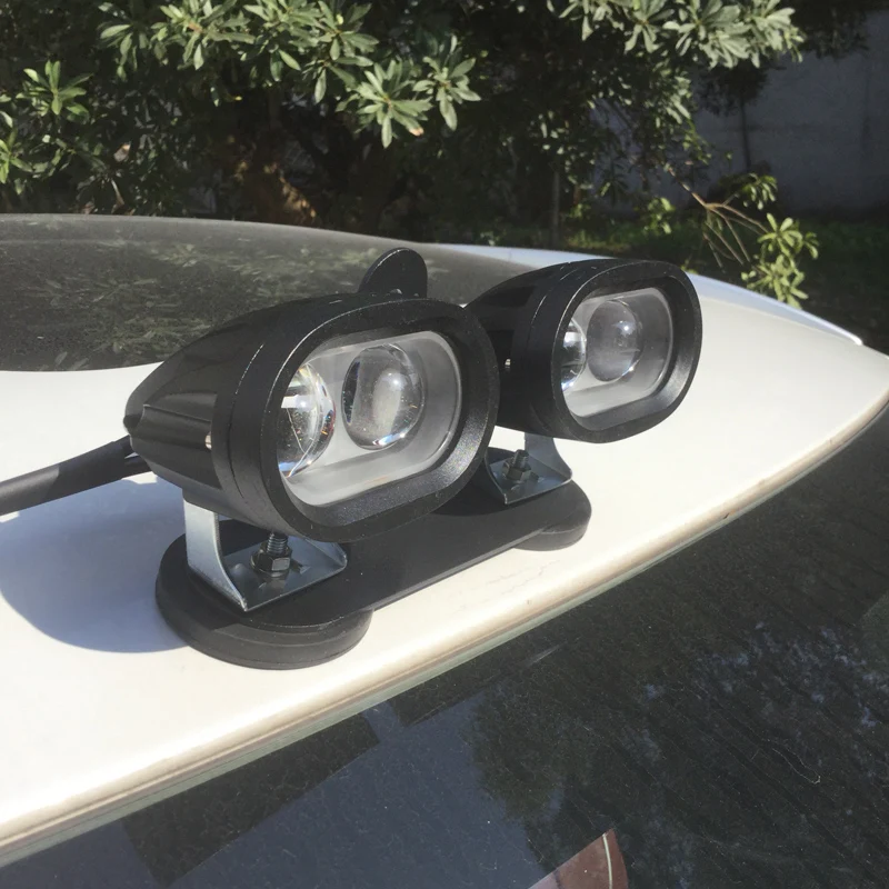 

40w 1set Led Spot Offroad headlight 2x66mm Magnet Roof Hook Mounts Car truck ATV driving light Portable Search rescue Boat light