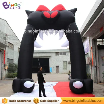 

Customized Halloween 5X6 Meters inflatable black cat head arch decoration-inflatable toy