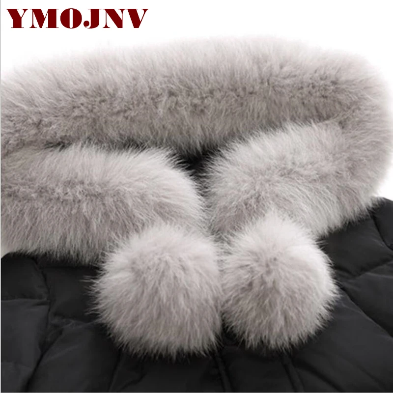 Женская куртка пуховик средней длины YMOJNV модная свободная Зимняя парка 2019|snow wear