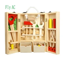 Fly AC моделирование деревянный ящик для инструментов набор игрушек ролевые игры ремонтные инструменты комплект Детские развивающие игрушки для мальчиков подарок на день рождения