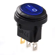 12V 3-Pin On/Off Rocker Switch Waterproof 12V 20A Car Boat Green Red BlueLED Light Round Auto Boat SPST Marine SPST SA178 50x green power switch rleil rl2 p waterproof ip65 on off boat car rocker switch