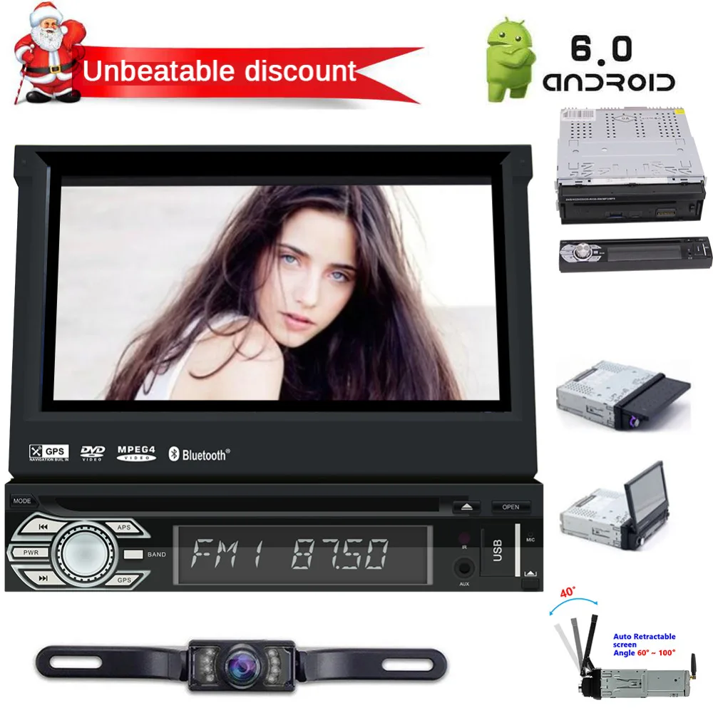 Cheap support WiFi,3G/4G,AM FM Radio and Steering Wheel Control Function 7 inch single din android 6.0 1080P HD video Removable panel 0