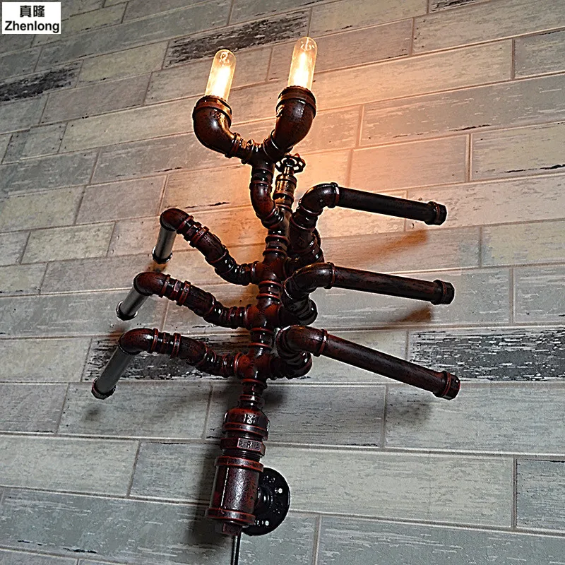 Винтажная железная водопроводная настенная лампа креативный DIY Ant