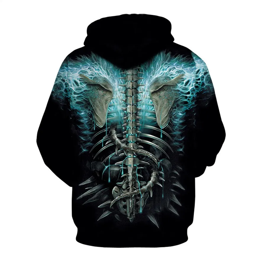 Hot new skull men's Hoodie Sweatshirt 3D printing funny hip hop hoodie Gothic Skull Hoodie autumn jacket men's sportswear