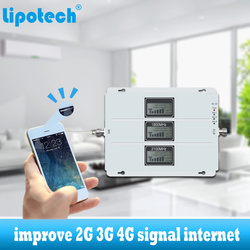 GSM 900 1800 2100 WCDMA DCS Ретранслятор сотового сигнала 2G 3g 4G трехдиапазонный усилитель сотового телефона интернет-Усилитель антенный набор