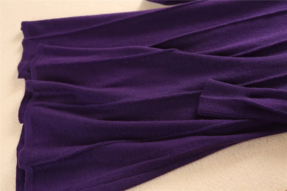 Hot Sale Women Dress Cashmere Blend Knitting Dresses Winter Warm Oneck Woman Knitwear Longer Woolen Woman's Gown Girls Clothing