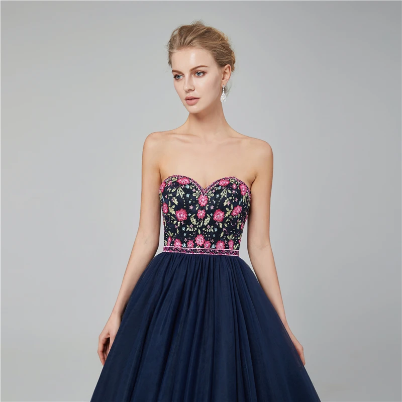 Forevergracedress Темно-синие вечерние платья трапециевидной формы с милым декольте, из тюля официальная Вечеринка платья большого размера индивидуальный заказ