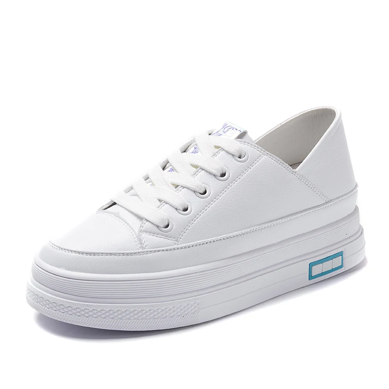 

womens shoes 2019 spring new Korean version Joker student foundation muffin thick bottom heighten white shoes Yasilaiya