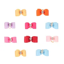 10pcs/lot Dog Bow Multi-color Ribbon Bowknots with Rhinestone Handmade Dog Bows Topknot Pet Hair Accessories noeud pour chien 10pcs/lot Dog Bow Multi-color Ribbon Bowknots with Rhinestone Handmade Dog Bows Topknot Pet Hair Accessories noeud pour chien