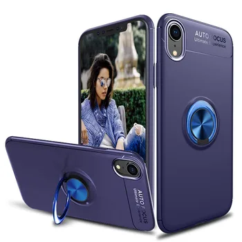 

Stand case Silicone with Ring for Apple IPhone XR Blue