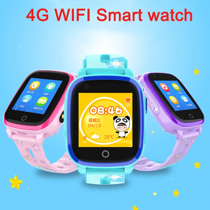  4G GPS+LBS+Wifi Positioning Tracker Call Remote Monitoring Video Chat Camera Phone Watch Smartwatch