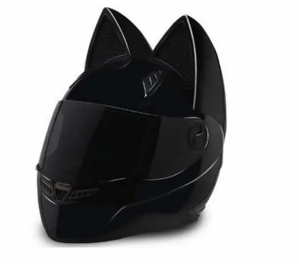 

Motorcycle helmet 2018 cat ear personality all-wool helmet 4 colors pink yellow black white