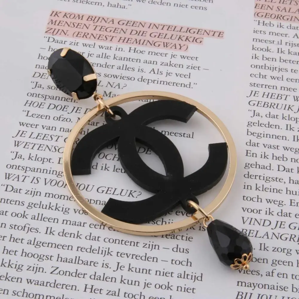 

Pendientes Crystal Drop Big Earrings Women Long Earrings Oorbellen Fashion Luxury Letter Earrings Brand Earrings 2019 Boho