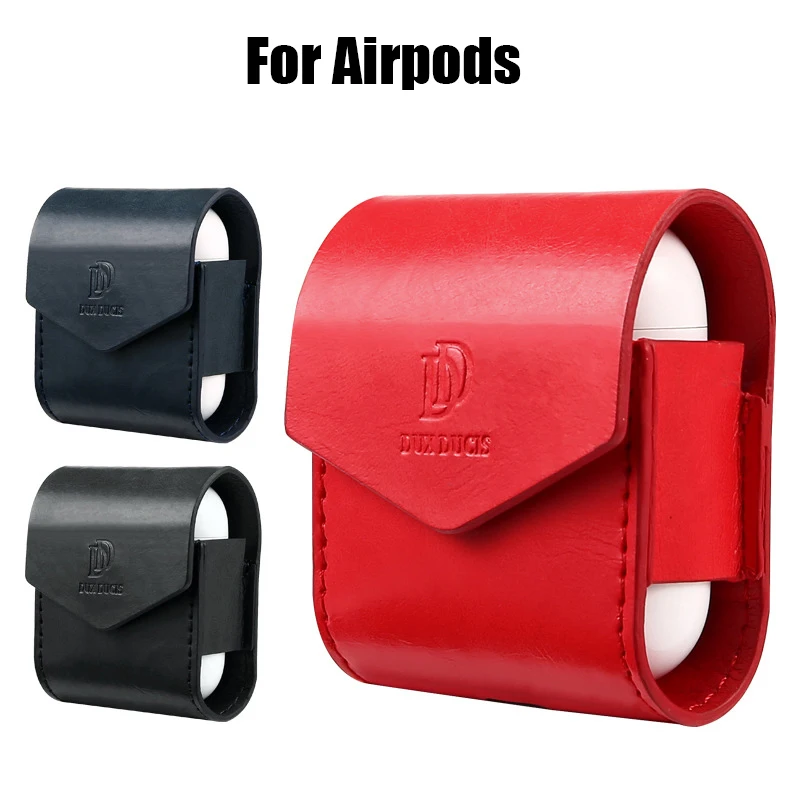 Кожаный чехол для Airpods Портативный защитный чехол для переноски Чехол для Airpods анти потерял PU сумка для Apple Airpods