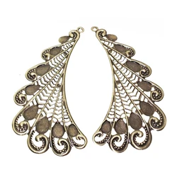 Ancient Fashion Jewelry Peacock Feathers Shape Bronze Filigree Wraps Connector For Retro Pendant Earring Making,107*62mm/20pairs Ancient Fashion Jewelry Peacock Feathers Shape Bronze Filigree Wraps Connector For Retro Pendant Earring Making,107*62mm/20pairs