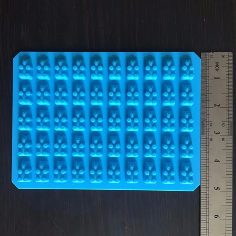 Клейкие медведи силиконовые формы 50 полости жесткая силиконовая форма для конфет и шоколада формочка для десерта помадка украшения торта инструмент для выпечки F0192A