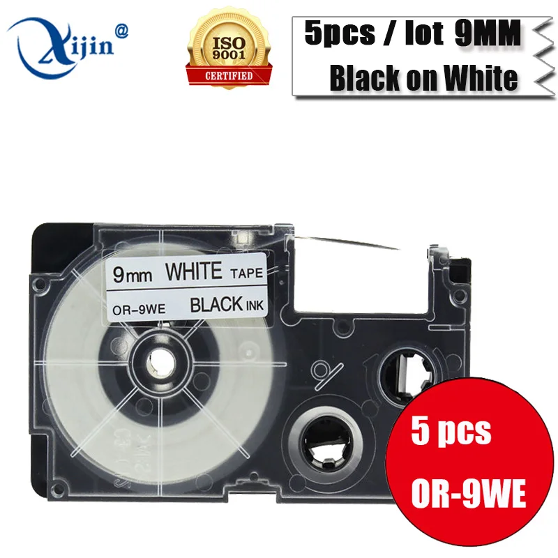 It is an image of Rare Casio Xr 9we Label Tape This is a graphic of Rare Casio Xr 9we Label Tape