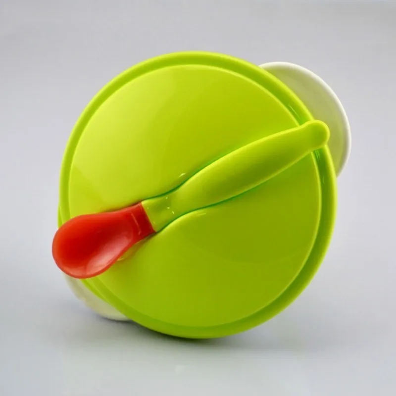 

Baby Sucker Bowl Suit With Bowl Cover And Scoop Baby Security Training Bowl Infant Fruit Snack Dishes Baby Tableware Plate
