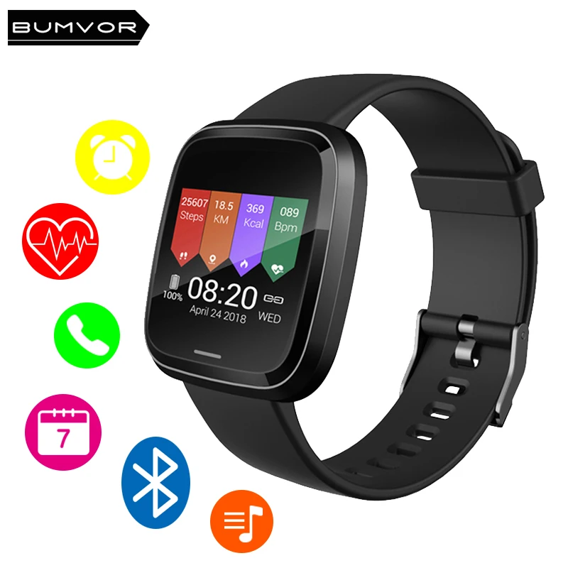 

Smart bracelet GPS sports track alarm clock blood pressure heart rate monitor bracelet IP67 fitness smart watch for IOS Android