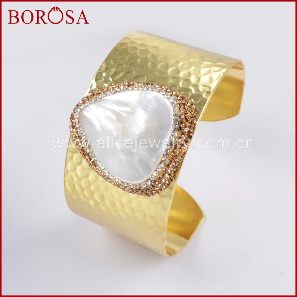 BOROSA 5 шт. Новое поступление жемчужный браслет манжета позолоченные капли