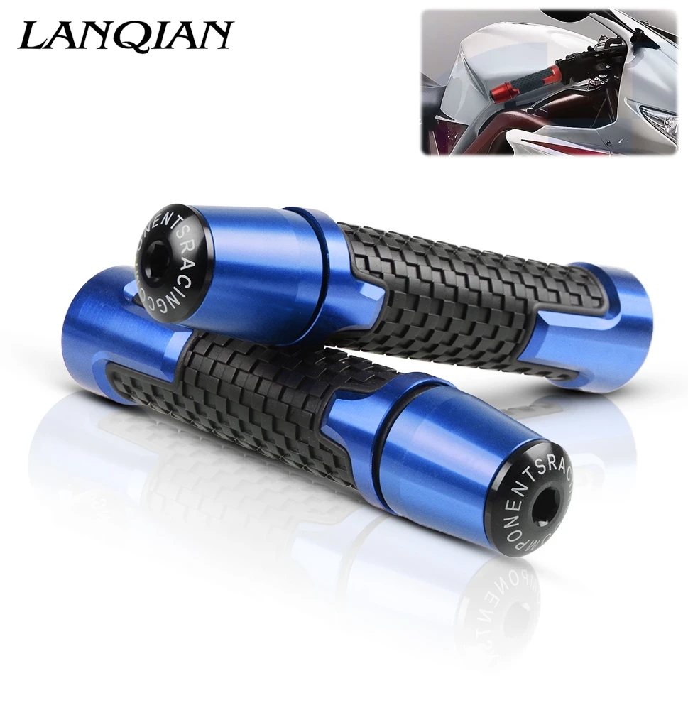 

7/8'' Motorcycle Anti-Skid Handle Grips With Handle Grip End CNC 22mm For Yamaha YZF R1 MT07 MT-09 Tmax 500 530 XJ6 Ybr