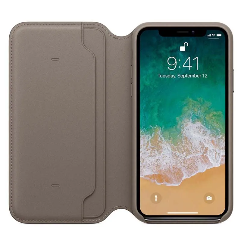 Official Original Have Logo Wallet Flip Leather Case for iPhone X Case with Card Slot Shockproof Cases For Apple iPhone X Cover
