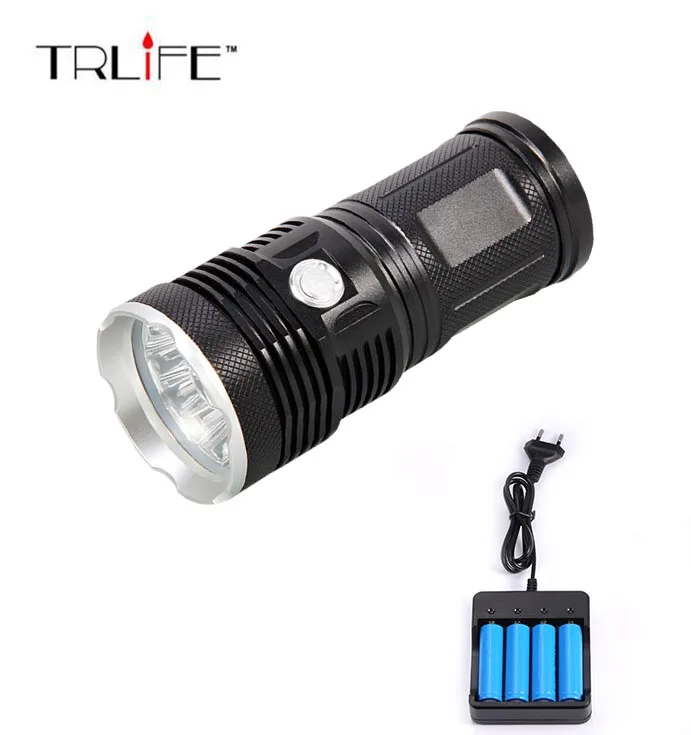 

30000 Lumens, 12x T6 3 Modes Super Bright LED Flashlight Waterproof Portable Emergency Light with 4x18650 Charging sets