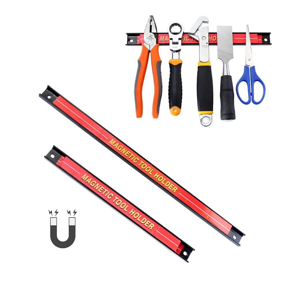 

1pcs 12"/18" Magnetic Tool Holder Metal Tool Organizer Magnet Storage Rack Tool For Garage Workshop