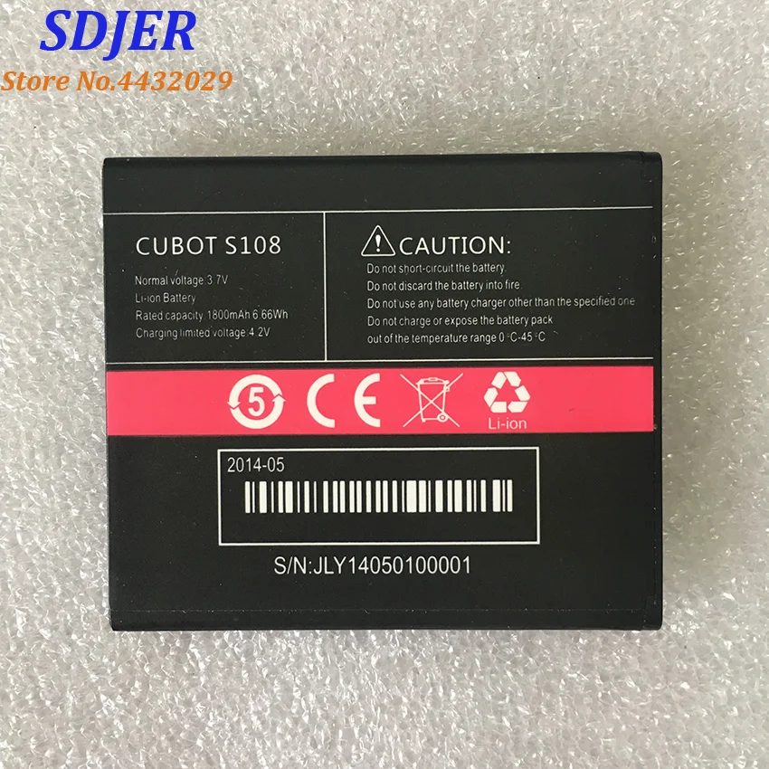 CUBOT S108 высококачественный оригинальный аккумулятор 3 7 V 1800MAH для смартфон |
