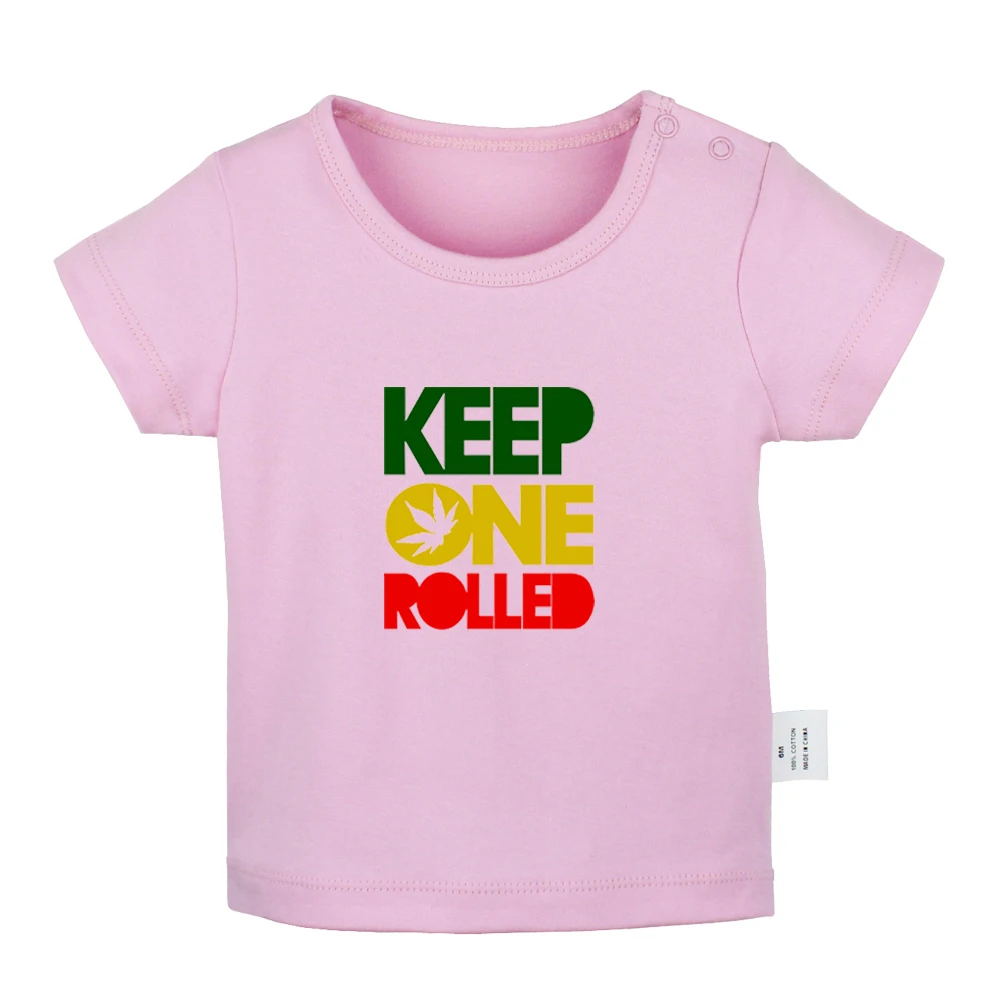 ifBabyYP811D Keep Calm And Love Me sleep zzz/розовые футболки для новорожденных с рисунком, однотонные футболки с короткими рукавами для малышей - Цвет: ifBabyYP811D