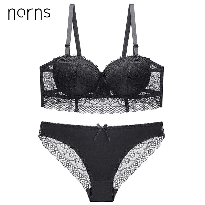 Norns-Push-Up-Half-Cup-bra-brief-sets-solid-Women-Bra-and-Panty-Set-lace-Underwear